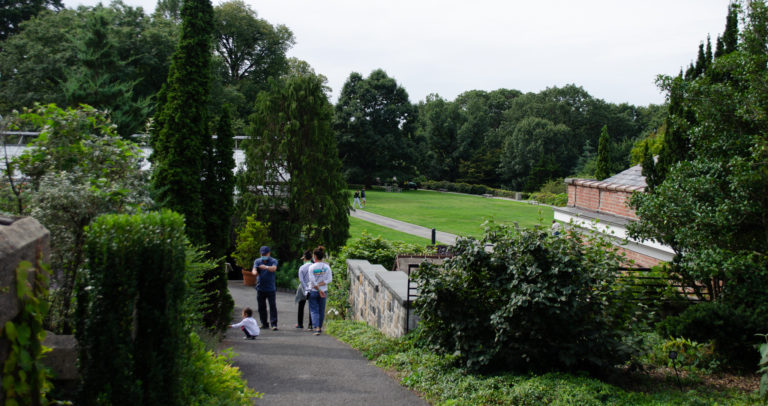 Visitors in garden cropped