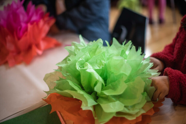 Wave hill Giant Paper Flower Making Station credit Dave Sanders